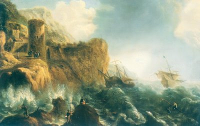Naufrage sur une côte rocheuse - Jan Peeters